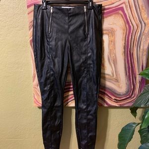 Washable JustFab leather pants w/ front zippers L